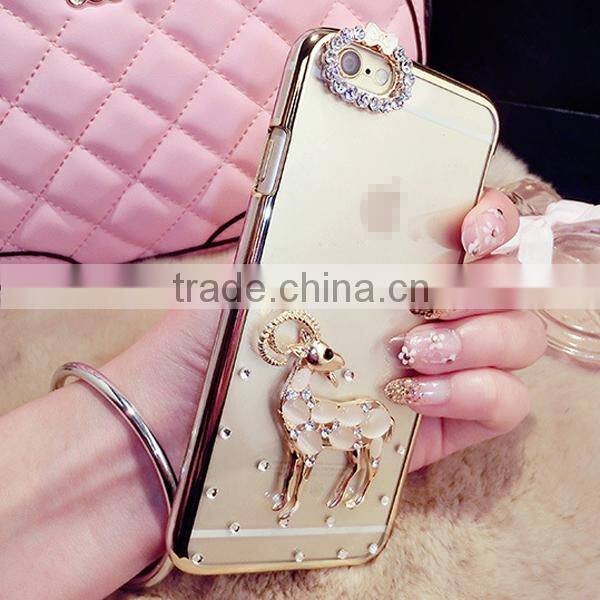 Wholesale rhinestone sheep design phone cases for iphone 6