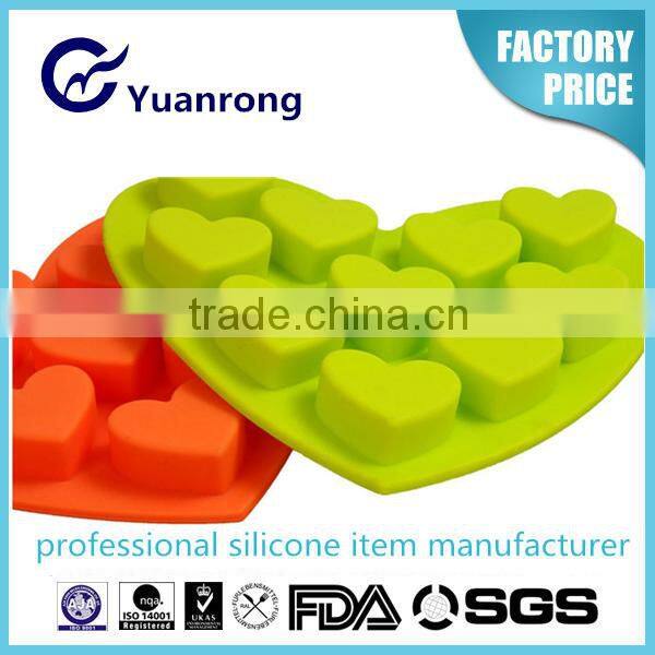 Easy to Demould Silicone Ice Cube Tray with 10 Sweet Heart Shape