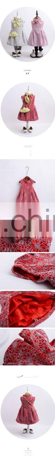 high quality sleeveless dress winter warm fashion baby girl winter dresses 2016