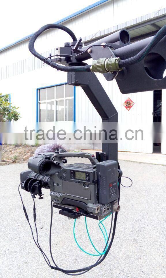 Broadcasting TV camera jimmy jib crane 10m with motorized dutch head bear 25kg camcorder