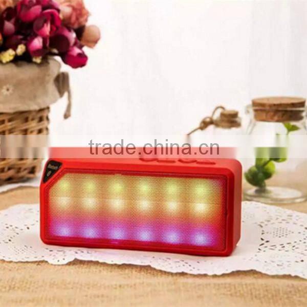 2016 New X3S mini Bluetooth Speaker Portable Wireless Handsfree TF FM Radio Built in Mic MP3 Subwoofer with LED flash light