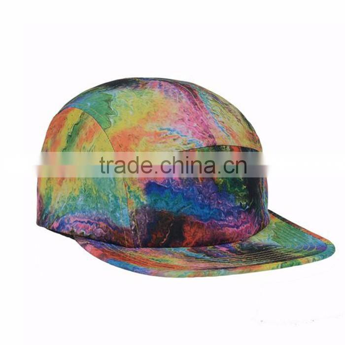 Floral Print Suede Brim Blank Custom 5 panel Hat Wholesale 5 panel hats