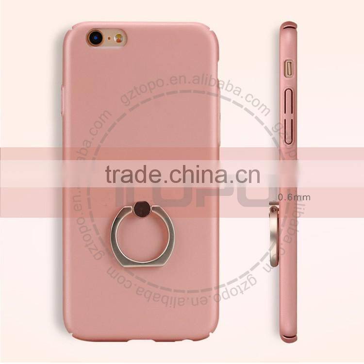 wholesale bracket metal cover mobile phone Anti falling finger ring stand holder back case for iphone 6 6s plus