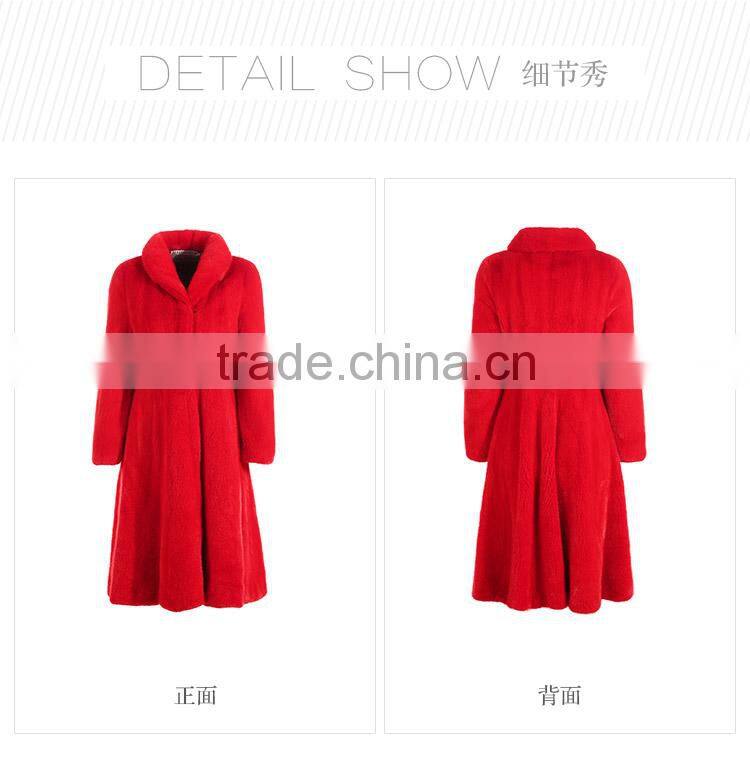 Red mink fur parka coat wholesale