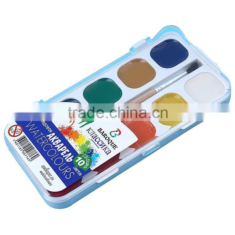 Wholesale Student's Art Material Semi Watercolor Paint, 10Color Paint Watercolot Palette