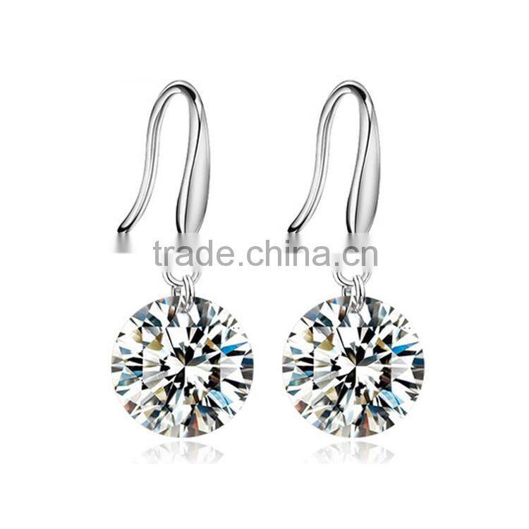 Fashion 925 sterling silver rhinestone glittering hoop earring !