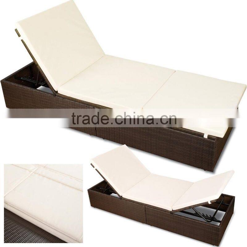 POLY RATTAN GARDEN OUTDOOR FURNITURE SUN LOUNGERS