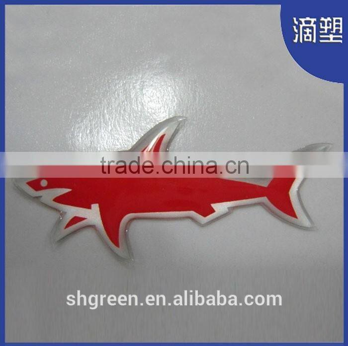 Transparent epoxy resin domed sticker for vehicle