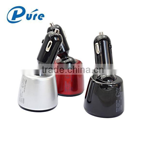 4 in 1 Dual USB 360-Degree Rotation Car Charger Cigarette Lighter Plug With Digital Voltmeter Ammeter Temperature Gauge for Cell