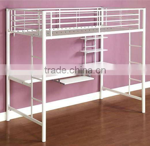 White loft bed,bunk bed,metal bed