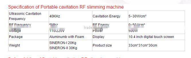 CE Certification portable Laser+Cavitation+RF slimming hot sale machine