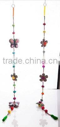 HANDWEAVING KAREN FABRIC MOBILE MADE FROM 100% COTTON WITH COLOR BEADS