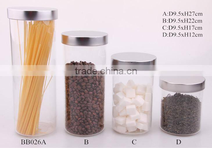 2014 new design high clear blown glass jar used for food