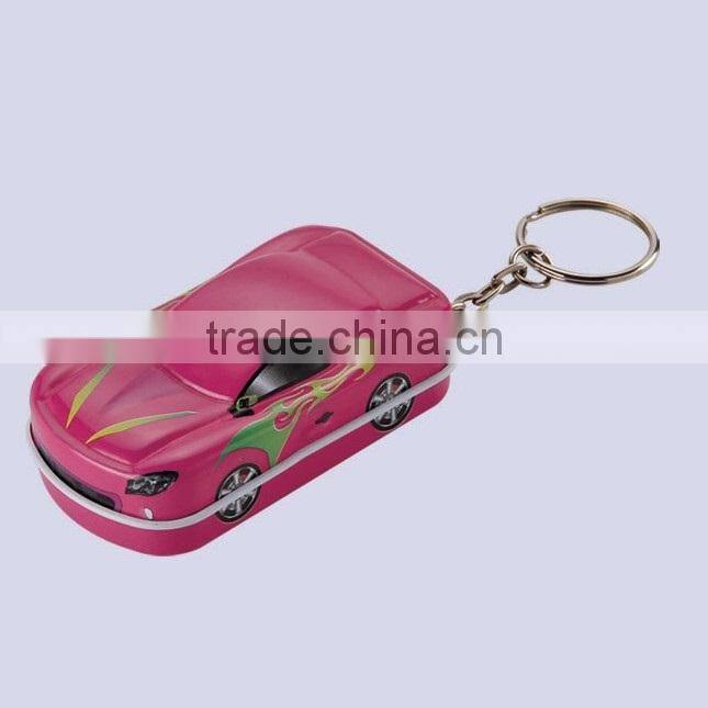 promotional cartoon decoration small tin box with sliding lid coin holder key chain wholesale