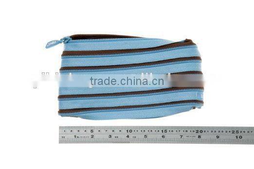 Funny and Playful Bright Pencil Pouch Pencil Case - Ocean Blue & Soft Brown