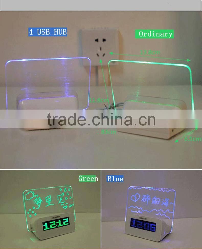 Digital Neon LED Table Clock with World time