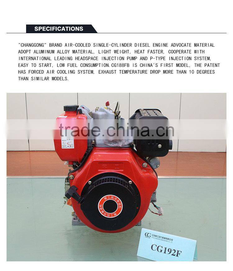 chinese diesel engine Air-cooled single cylinder 192F CHANGGONG Agricultural Machinery Diesel Engine