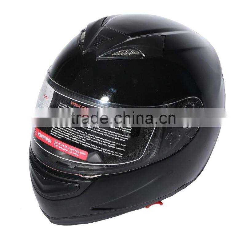 DOT Gloss Black Street Sport Bike Full Face VISOR Motorcycle Adult Helmet M L XL