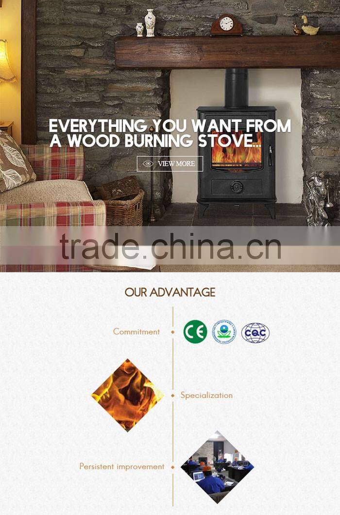 Multi fuel cast iron wood burning fireplace/wood stove to improve home temperature