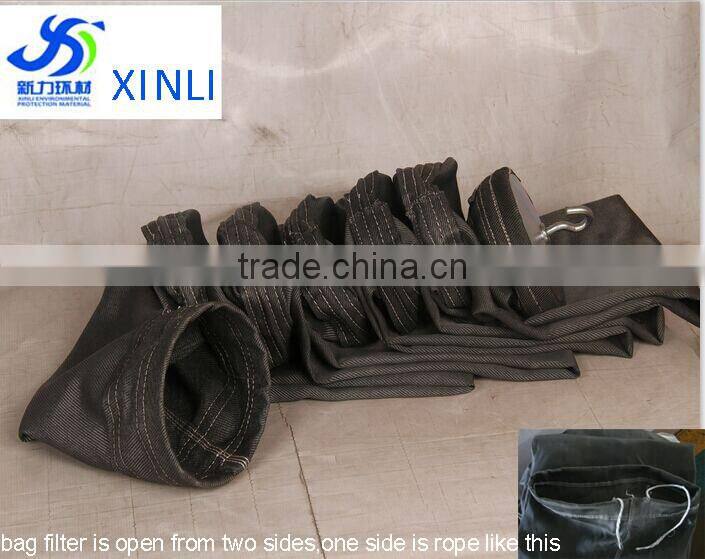Directly factory supply high quanlity woven fiber glass filter bag with ring