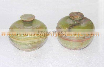 CUSTOM MADE Pakistani Supplier ONYX CANDY JARS POTS HANDICRAFTS
