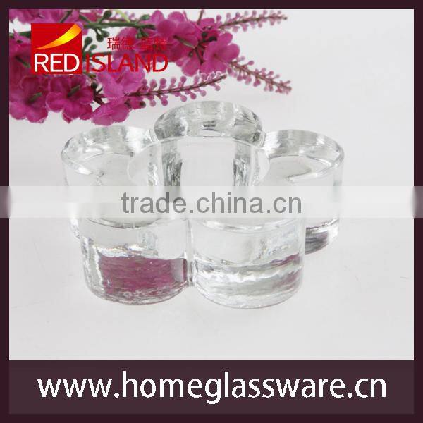 vintage glass flower candle holder