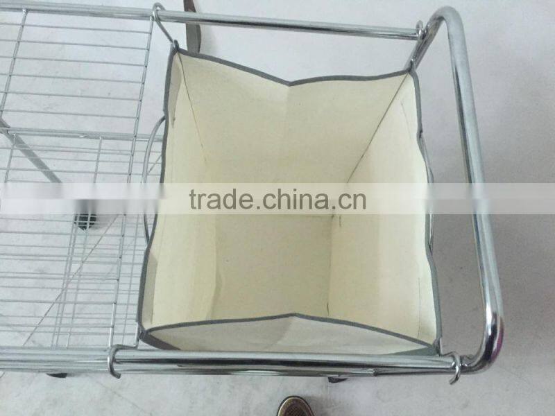 Vivinature new design Laundry Carts Standard Wire Frame Metal Laundry Trolley Hamper