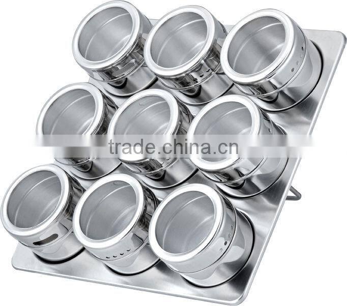 Wholesale Stainless Steel Spice Jar Set/Magnetic Condiment Set