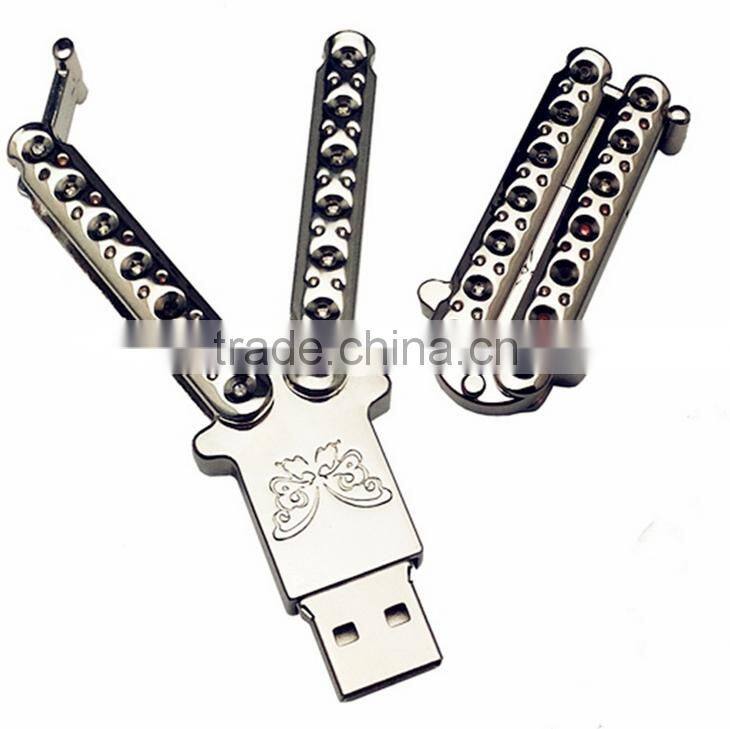 Newest products , Metal butterfly knife USB 2.0/3.0 16gb,32gb,64,gb usb flash drive for a gift