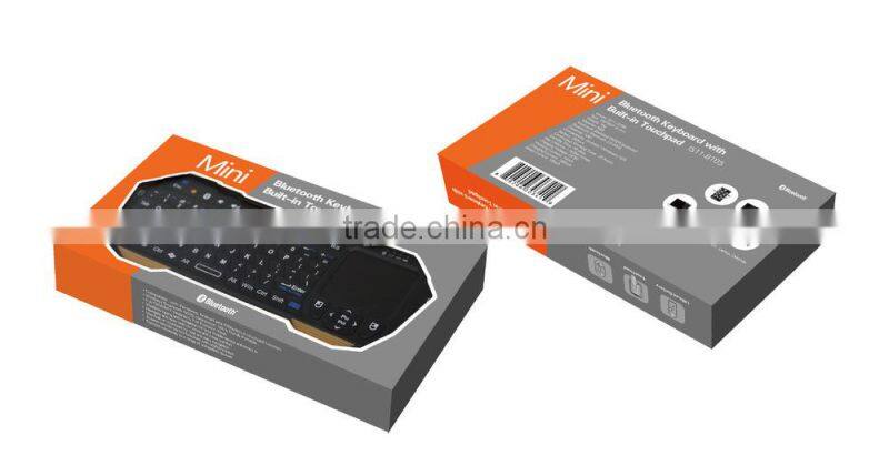 Wireless Bluetooth Mini Keyboard with Built-in Touchpad air mouse remote control for Android and iOS