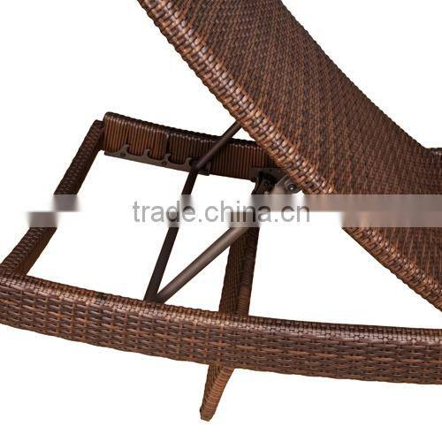 2017 Trade Assurance Most Popular multi-position outdoor cane wicker chaise sun lounge