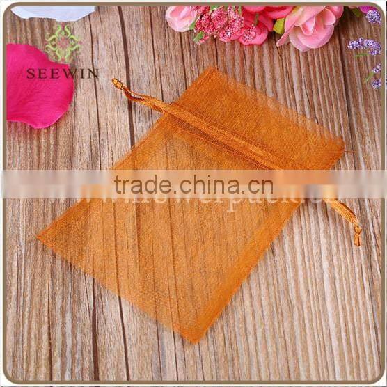9*12cm customed logo printed Organza gift pouch