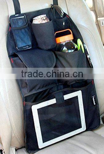 Car Auto Front or Back Seat Organizer Travel Storage Bag Black Color
