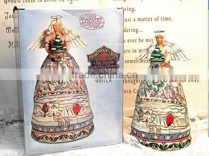 High-quality polyresin hand paint angel with wings vienna souvenirs