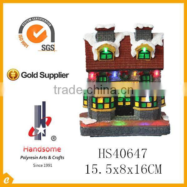 6"wholesale led lights christmas village houses for decoration