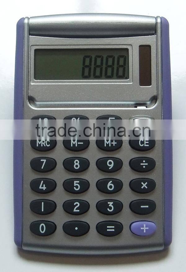 High quality 8 digit flip cover plastic desktop electronic logo printed calculator