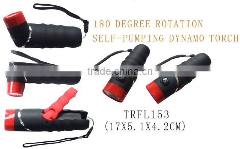 Plastic hand crank shaking generating power rotatable torch