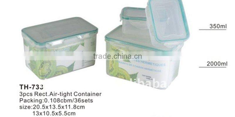 Plastic airtight food containers and storage boxes