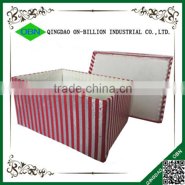 Foldable fabric storage container with handles