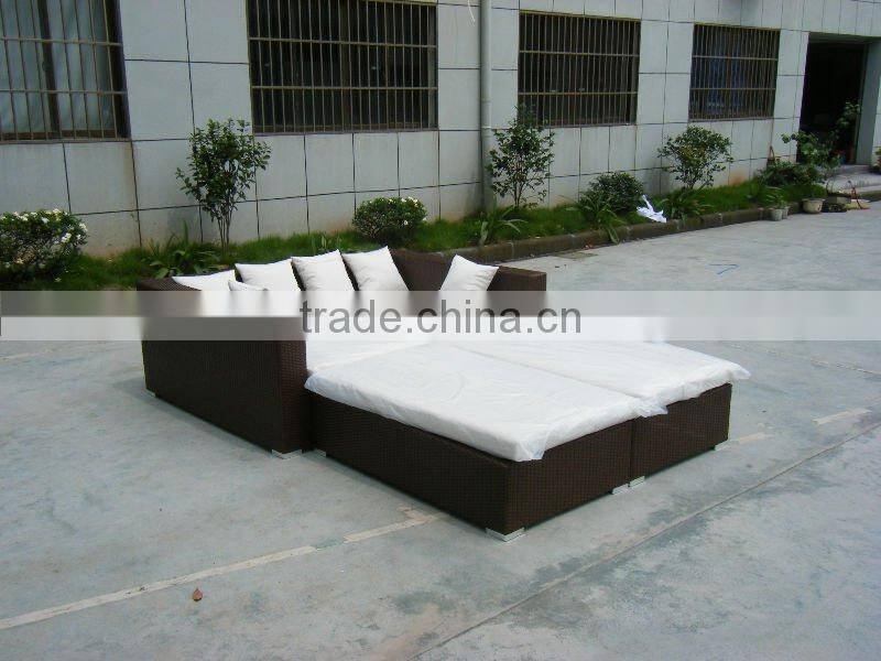 double rattan sofa bed outdoor rattan furniture