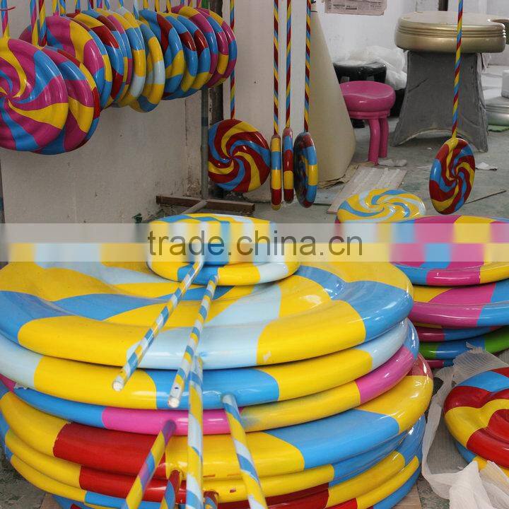 Outdoor fiberglass lollipop decoration