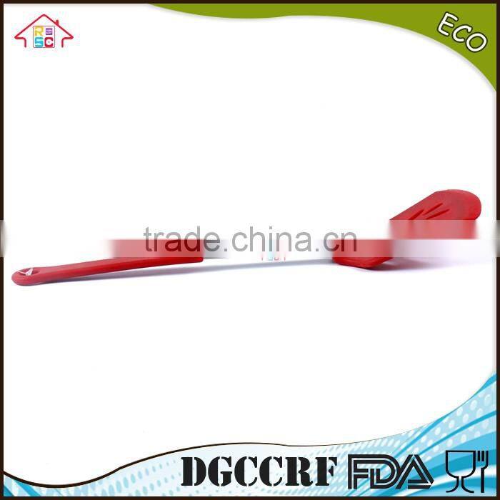 NBRSC FDA Heat Resistance Silicone Slotted Shovel spatula turner spade new leaf shaped with stainless steel core