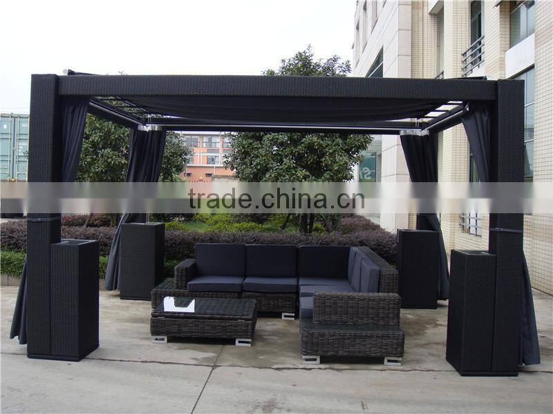 Outdoor Luxurious Rattan Pavilion Gazebo Garden Tent Supplies