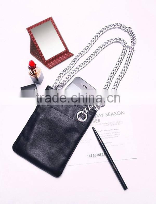 Hot sales! Christmas gift vintage red leather cosmetic mirror WJ-10(PW-51), portable makeup table mirror,folding pocket mirror