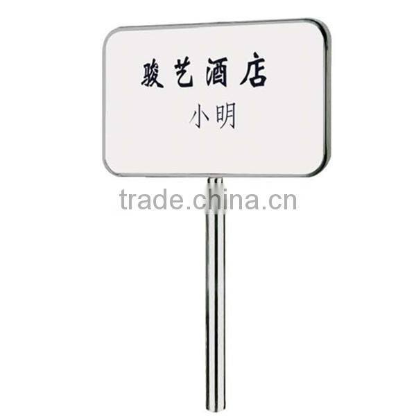Vertical welcome board stand/ golden frame direction sign stand/ wholesales freestanding hotel outdoor sign stand P-27