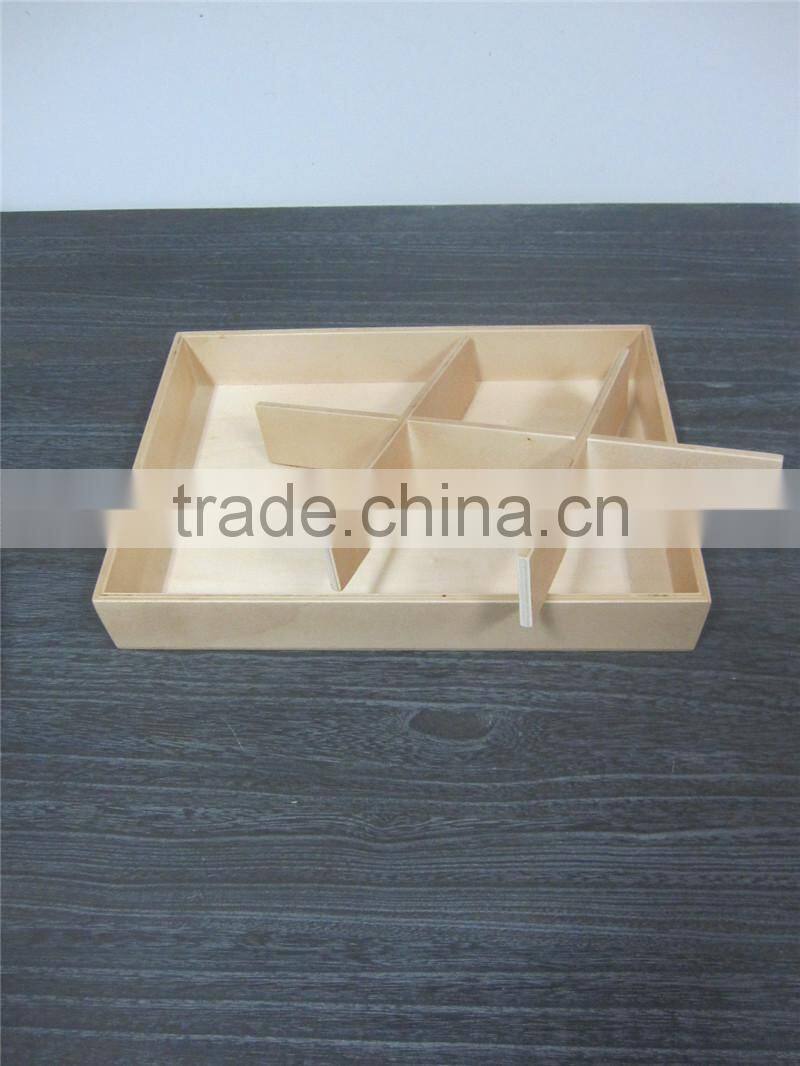 divided solid wood tea box handmade wooden box