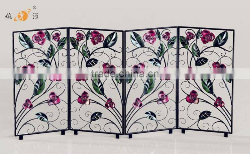 European restaurant bedroom carved hollow metal screen