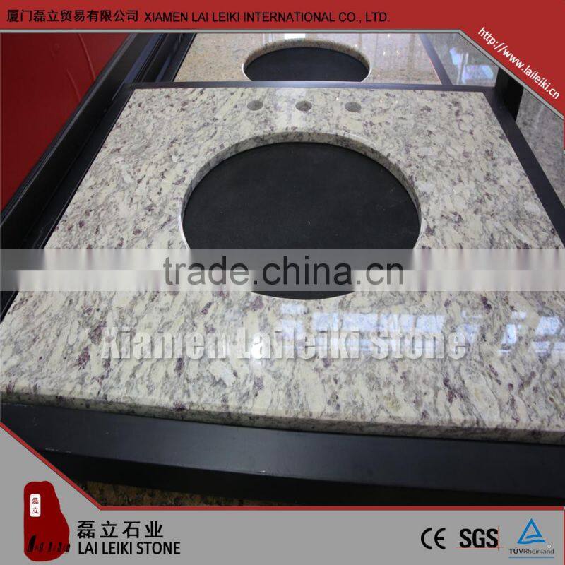 Polished New Crema Marfil Prefab Marble Kitchen Countertop