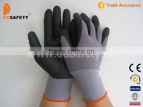 DDSAFETY 13 Gauge Knitted Nylon Coated Nitrile Gloves