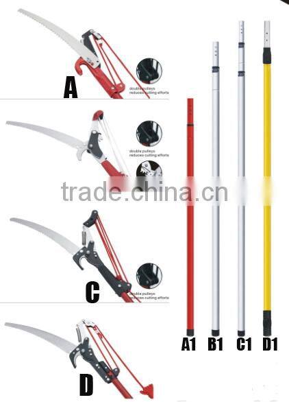 high quality hand garden pole tree pruner ,pruning saw, lopper lopping shear, hedge pruning shear scissors tool